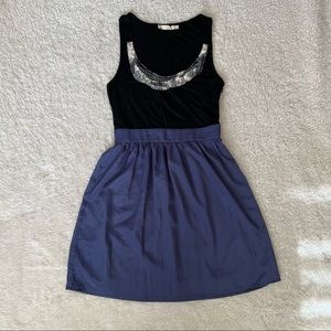 Lush Black & Blue Sleeveless Dress